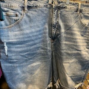 Terra & Sky Blue Jean Shorts Distressed Casual 2 pair